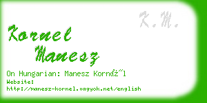 kornel manesz business card